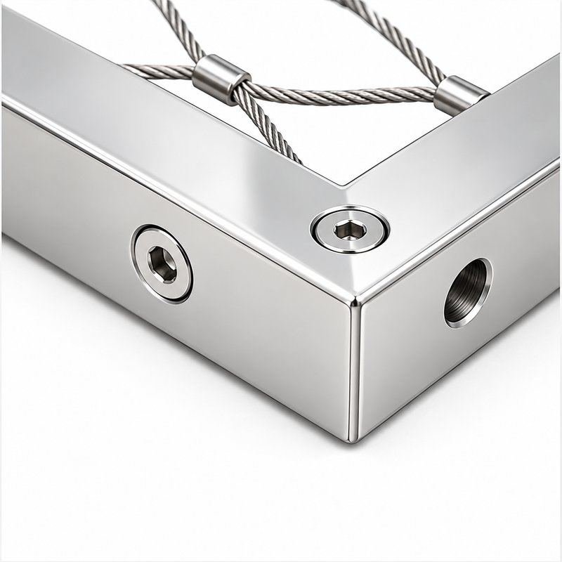 Elongated Diamond Mesh Panel — Polished silver appearance
