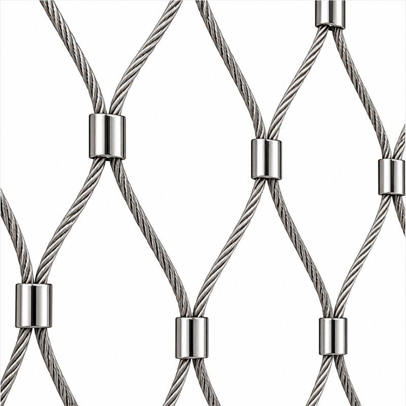 Elongated Diamond Mesh Panel — Polished silver appearance