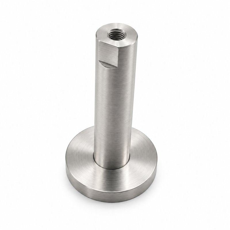 Female Threaded Standoff Foot — Fine brushed silver appearance