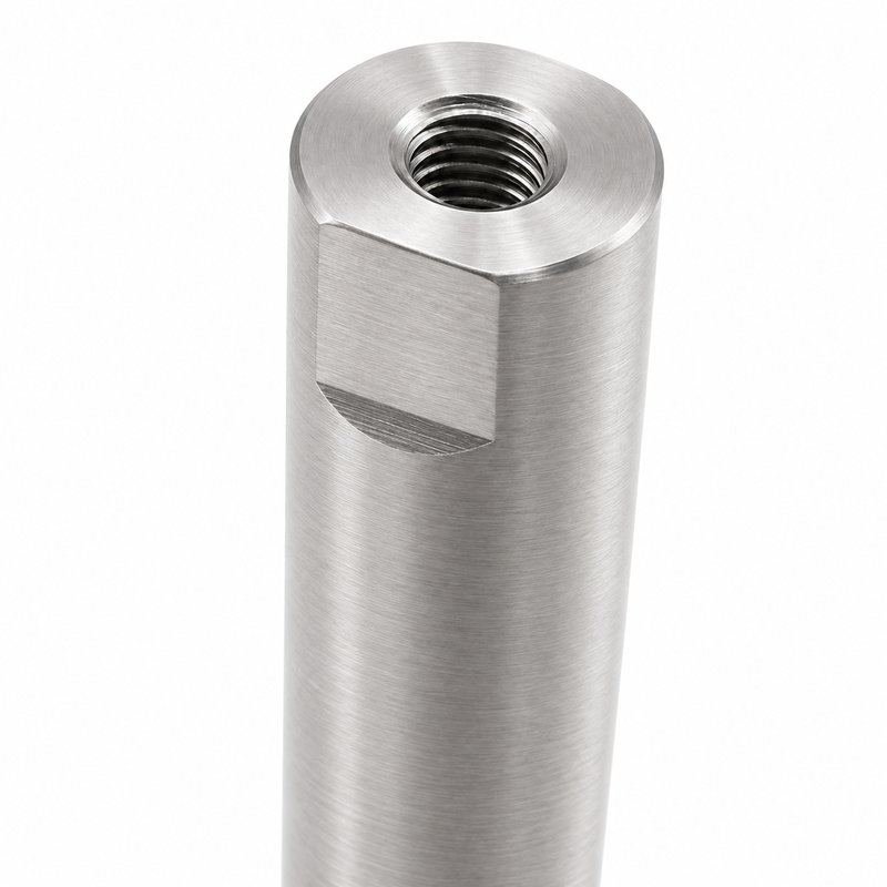 Female Threaded Standoff Foot — Fine brushed silver appearance