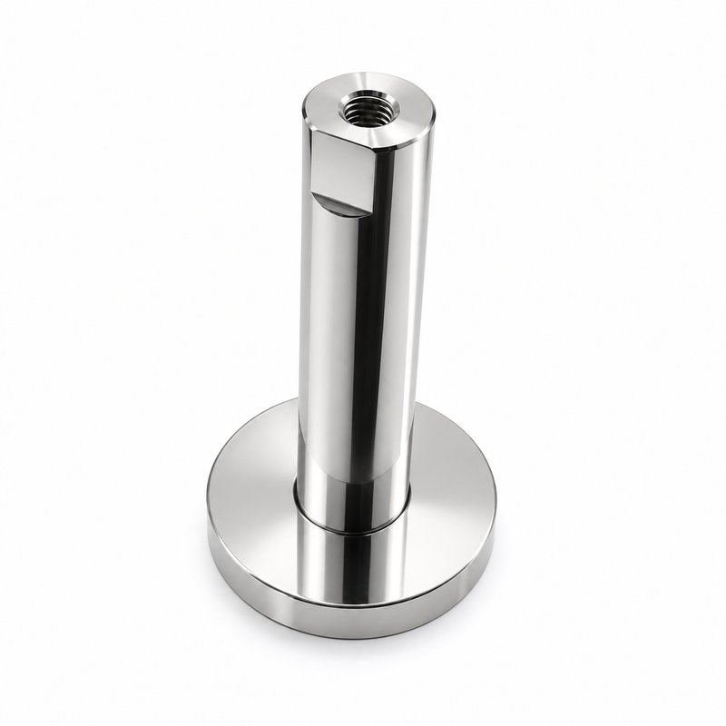 Female Threaded Standoff Foot — Polished silver appearance