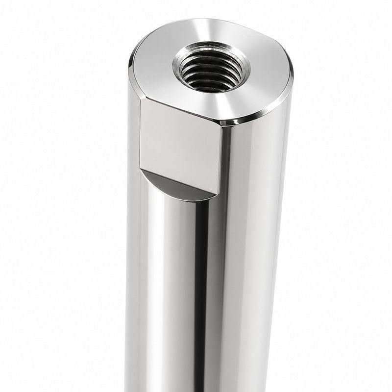 Female Threaded Standoff Foot — Polished silver appearance