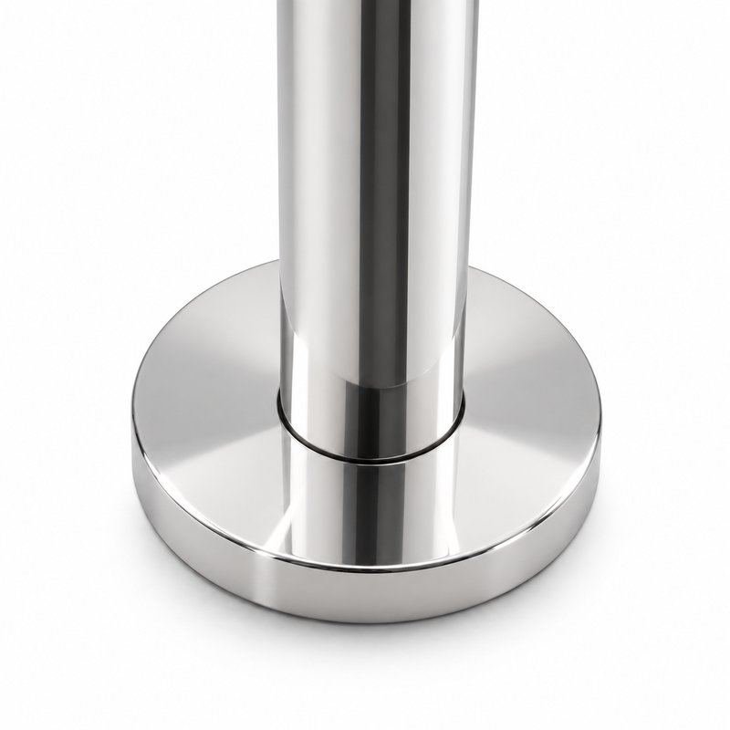Female Threaded Standoff Foot — Polished silver appearance