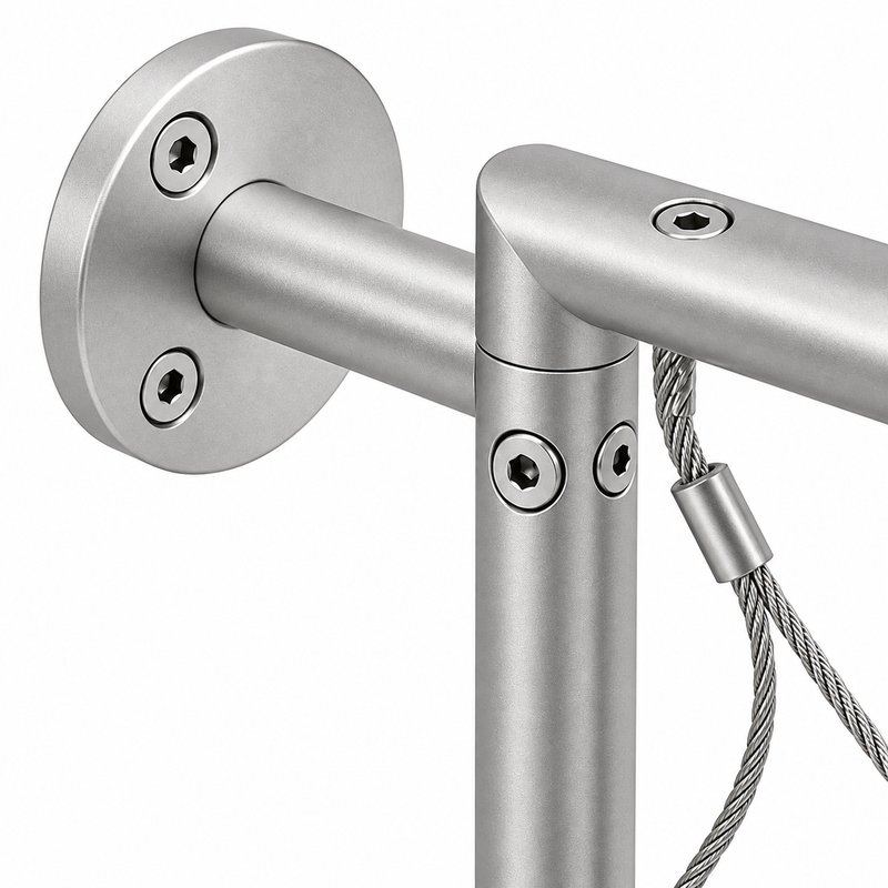 Ferruled Cable Mesh Frame — Matte silver appearance