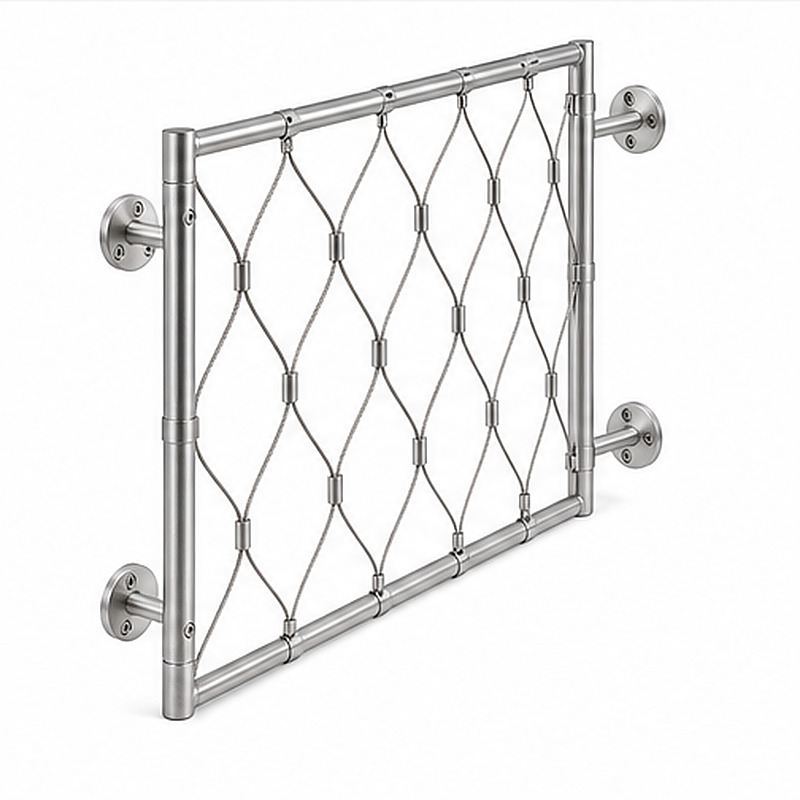 Ferruled Cable Mesh Frame — Silver appearance