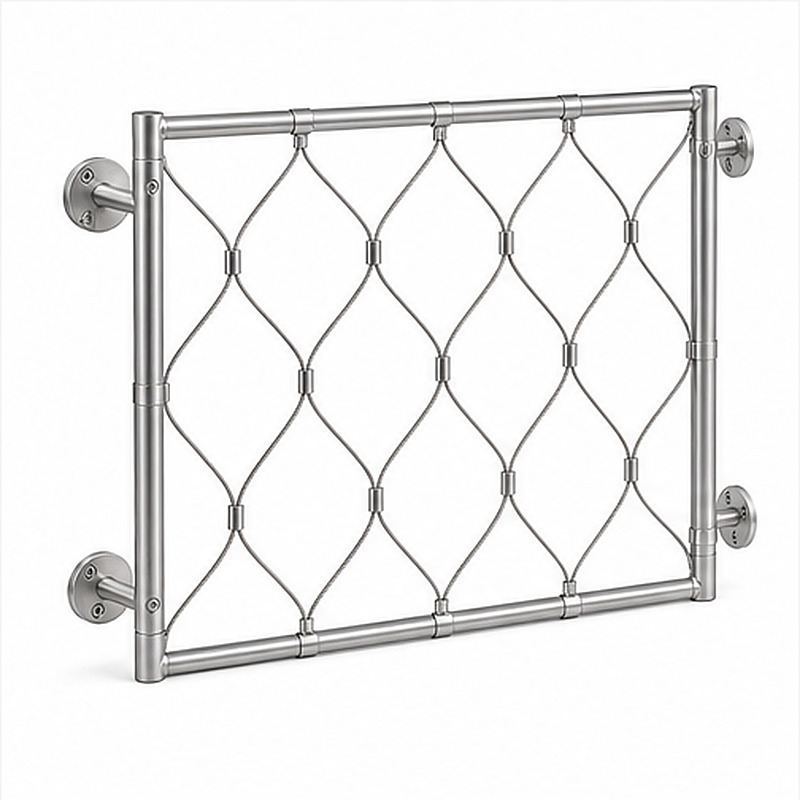 Ferruled Cable Mesh Frame — Silver appearance