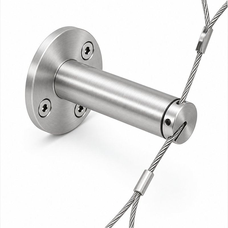 Frameless Diamond Cable Trellis — Fine brushed silver appearance