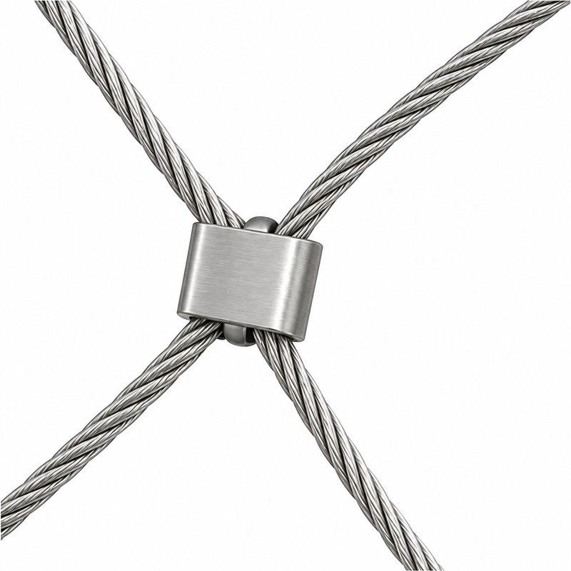 Frameless Diamond Cable Trellis — Fine brushed silver appearance