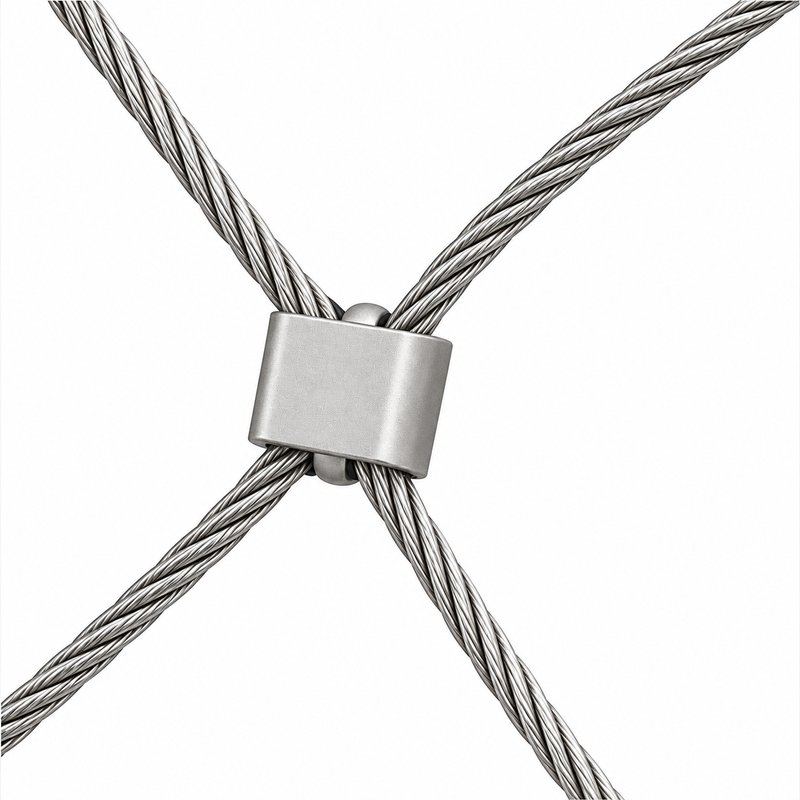 Frameless Diamond Cable Trellis — Matte silver appearance