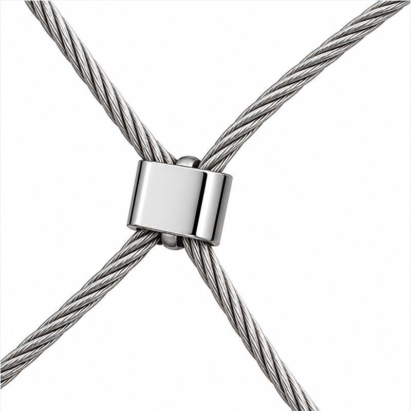 Frameless Diamond Cable Trellis — Polished silver appearance
