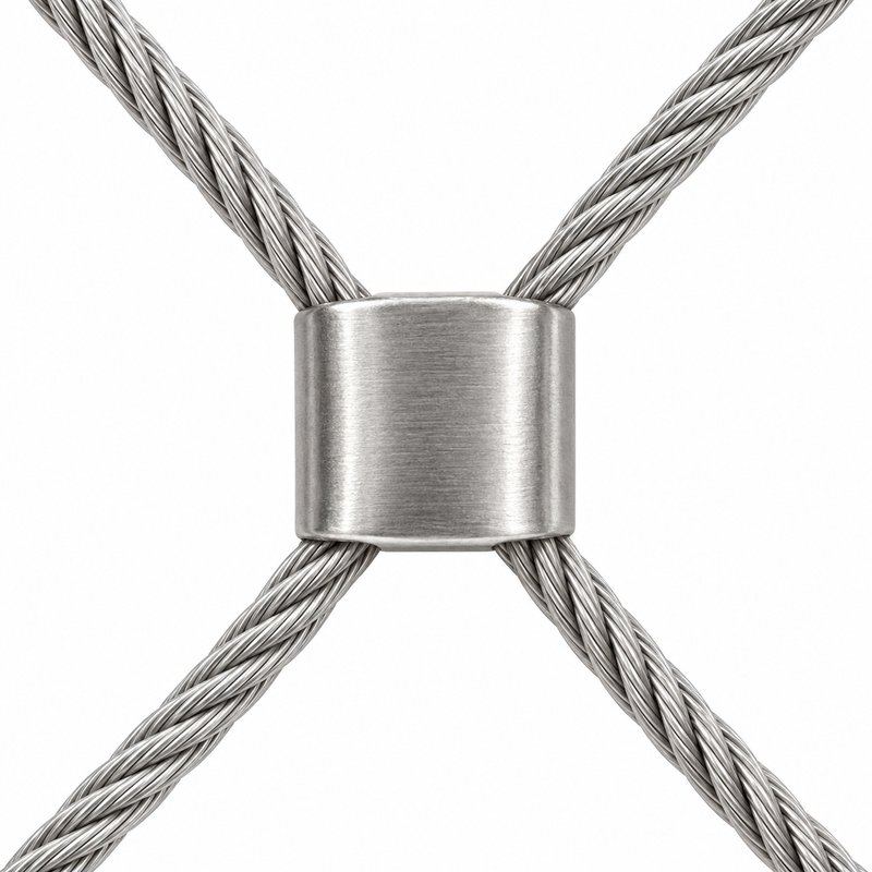 Frameless Diamond Cable Trellis — Satin silver appearance