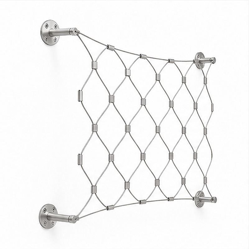 Frameless Diamond Cable Trellis — Silver appearance