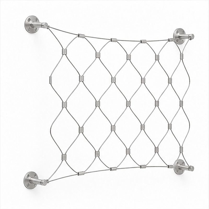 Frameless Diamond Cable Trellis — Silver appearance