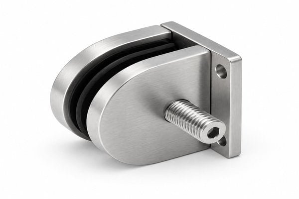 Flanged D-shaped Glass Clamp - alternate product view