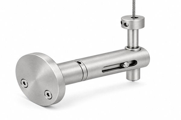 Slotted Adjustable Cable Support — Matte silver appearance - alternate view