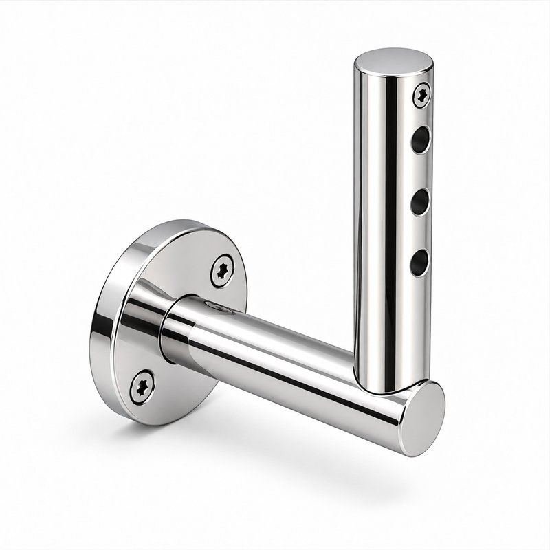 L Shaped Cable Trellis Bracket — Polished silver appearance