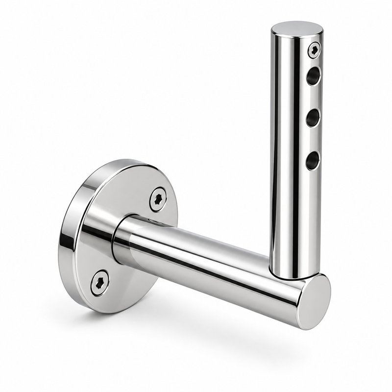 L Shaped Cable Trellis Bracket — Polished silver appearance
