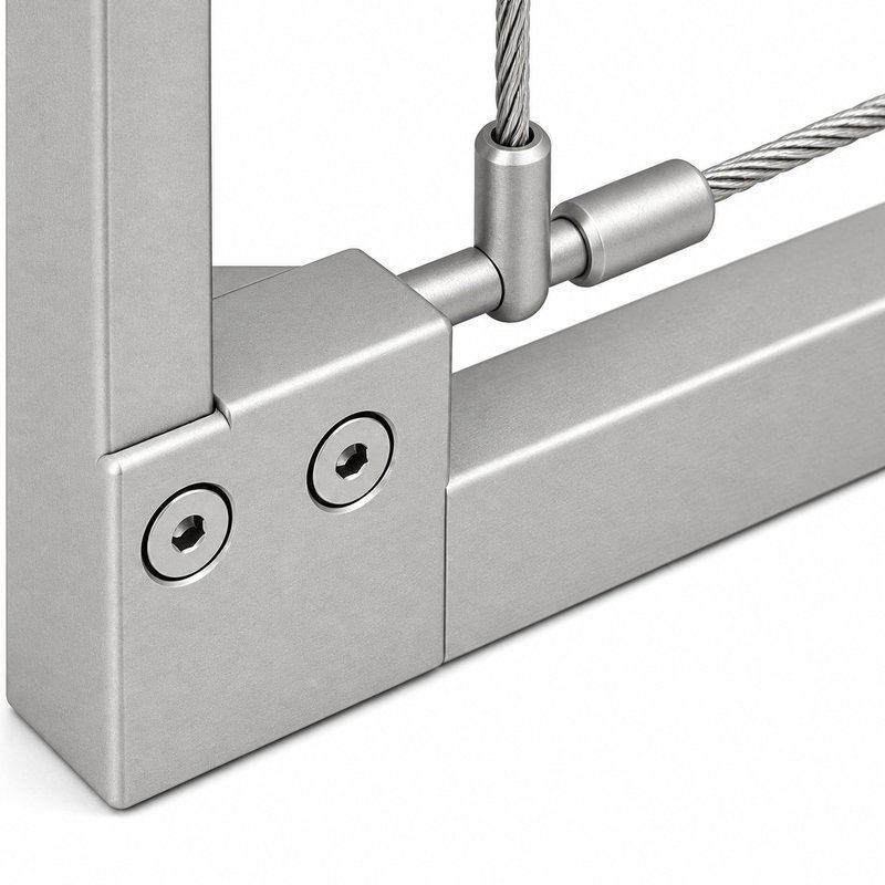 Perimeter Tensioned Cable Net Panel — Matte silver appearance