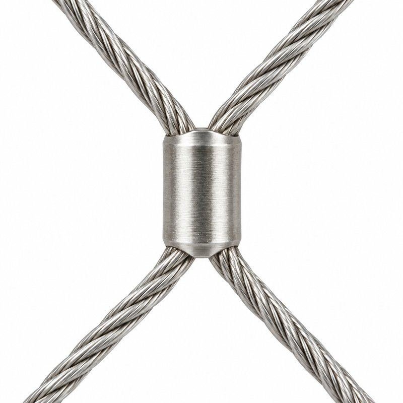 Perimeter Tensioned Cable Net Panel — Satin silver appearance