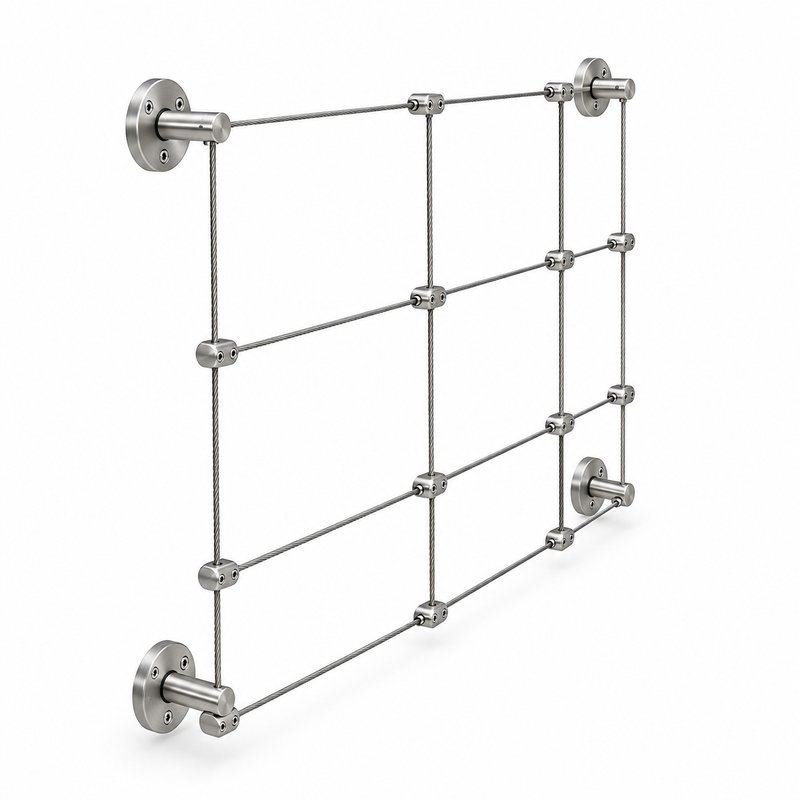 Rectangular Cable Trellis Kit — Fine brushed silver appearance