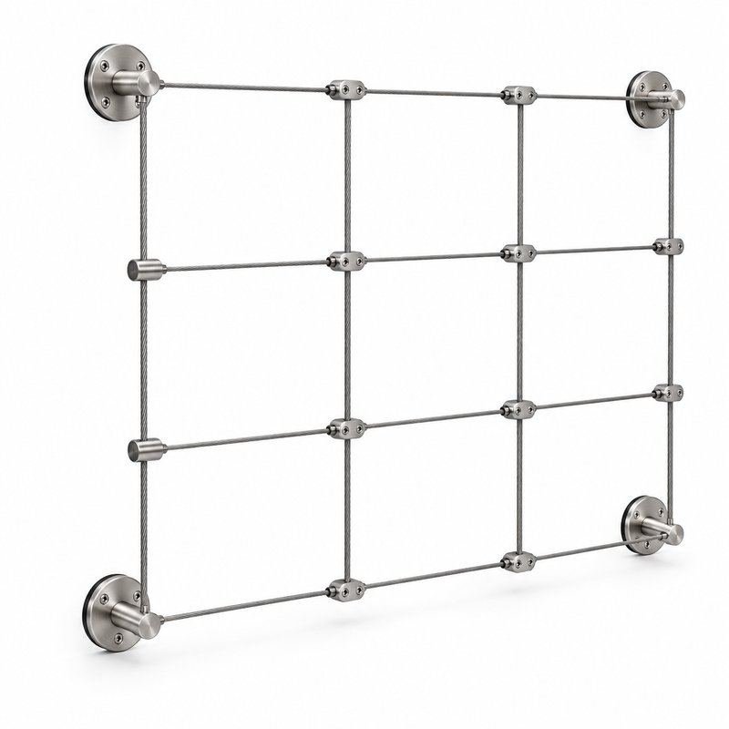 Rectangular Cable Trellis Kit — Fine brushed silver appearance