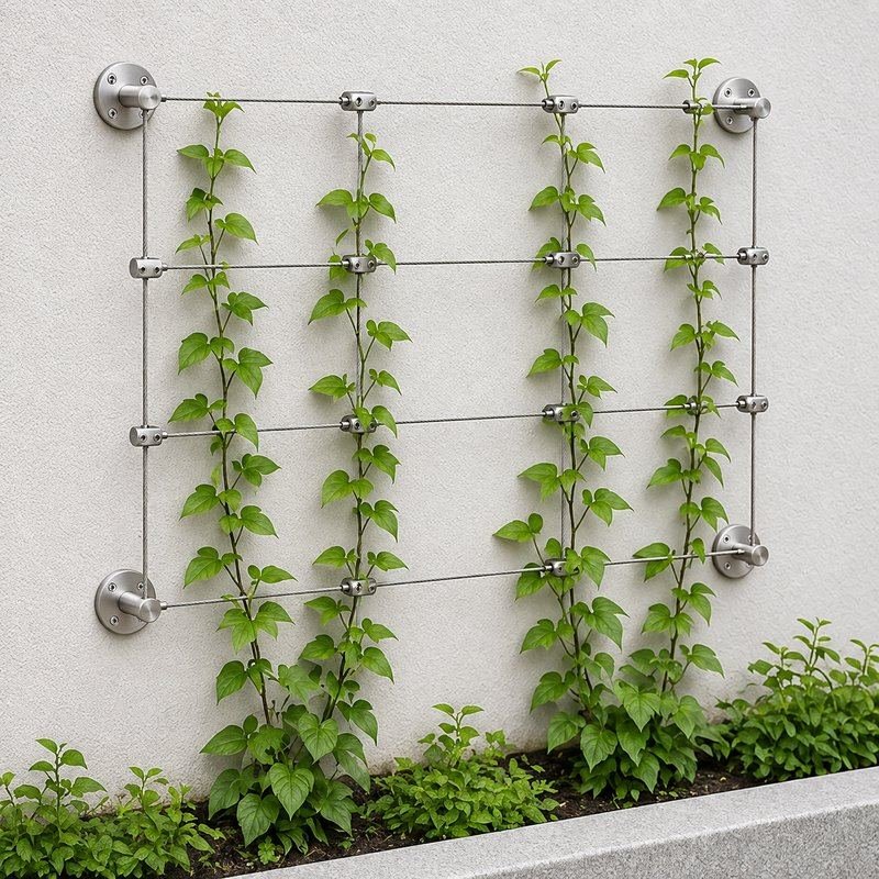 Rectangular Cable Trellis Kit — Fine brushed silver appearance