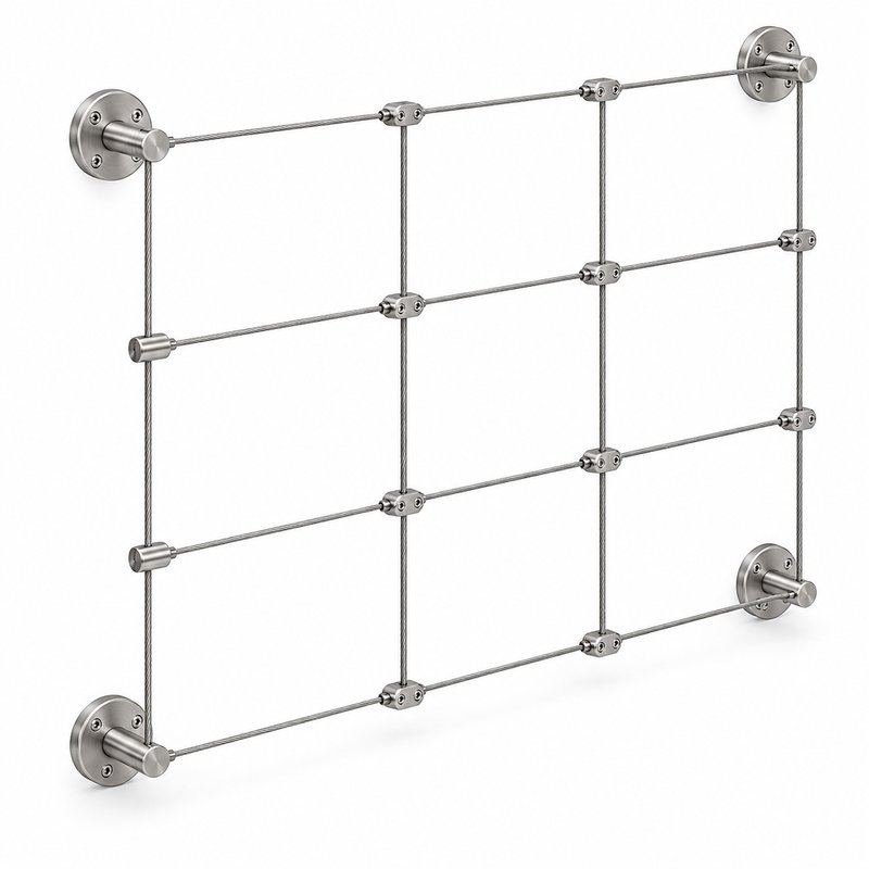 Rectangular Cable Trellis Kit — Matte silver appearance