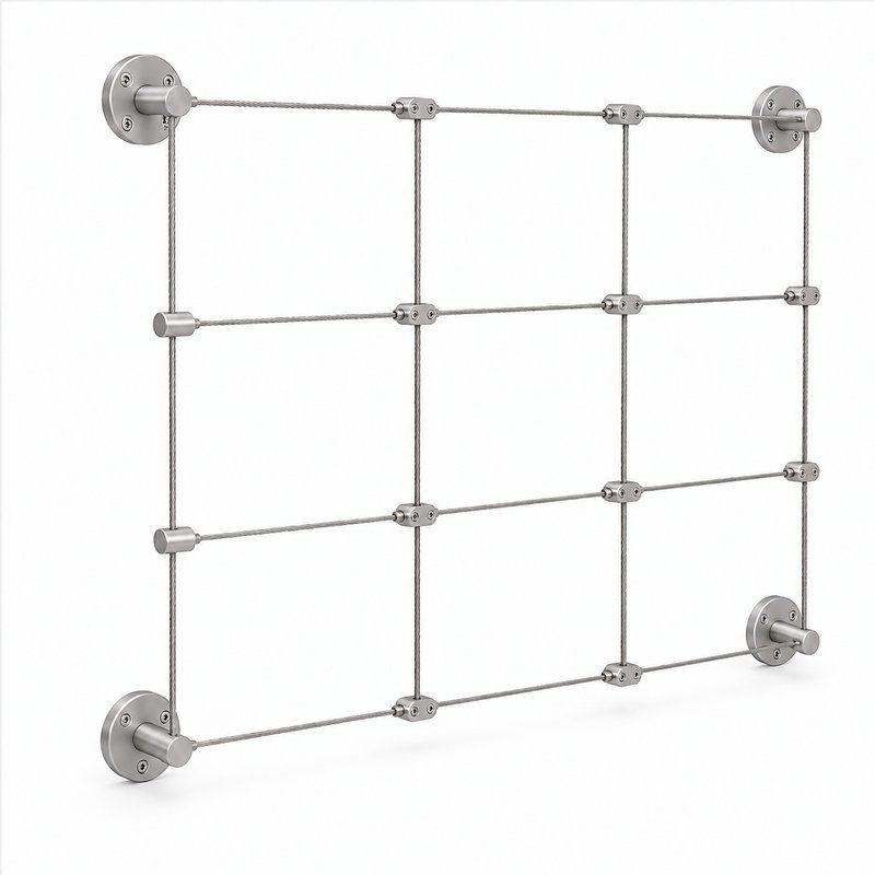 Rectangular Cable Trellis Kit — Matte silver appearance