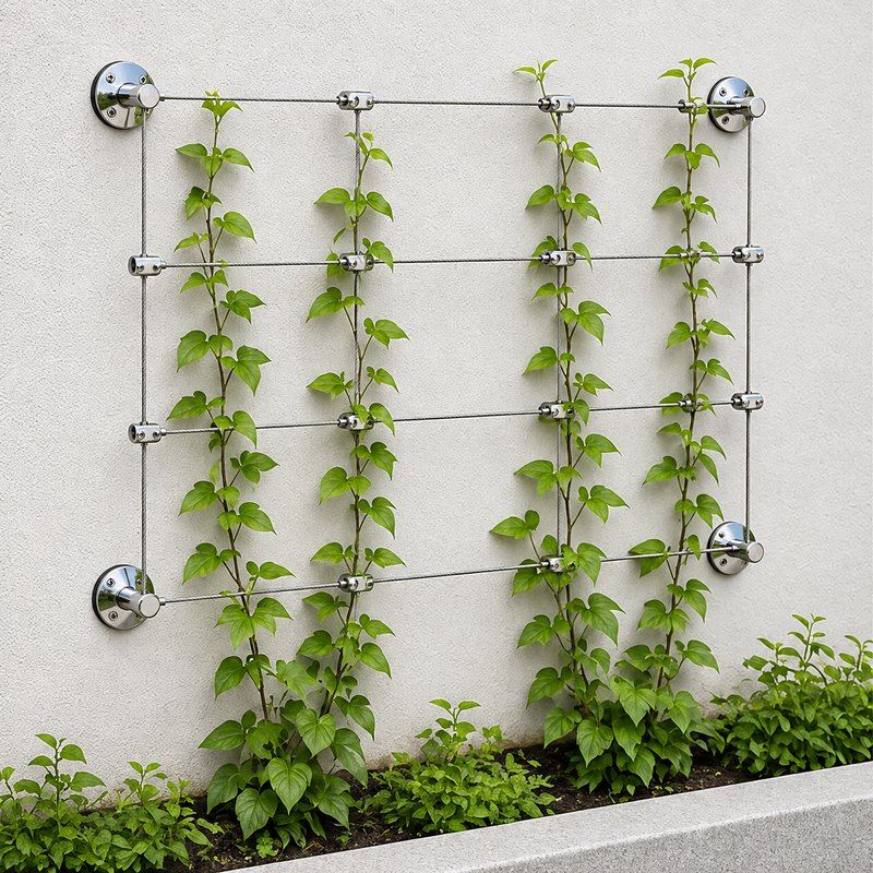 Rectangular Cable Trellis Kit — Polished silver appearance