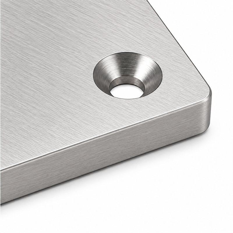 Rectangular Threaded Mounting Plate — Fine brushed silver appearance