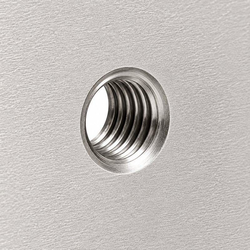 Rectangular Threaded Mounting Plate — Matte silver appearance