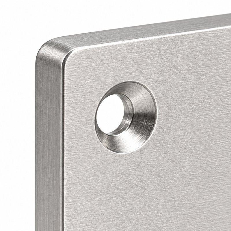 Rectangular Threaded Mounting Plate — Matte silver appearance