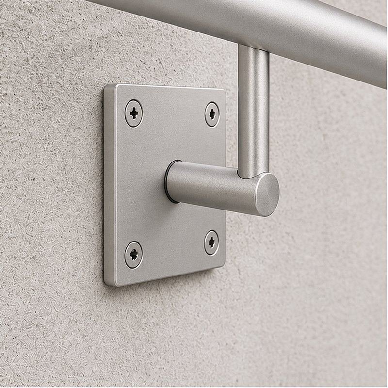Rectangular Threaded Mounting Plate — Matte silver appearance