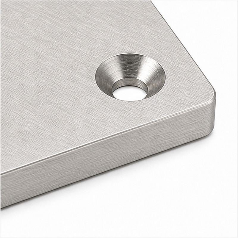 Rectangular Threaded Mounting Plate — Silver appearance