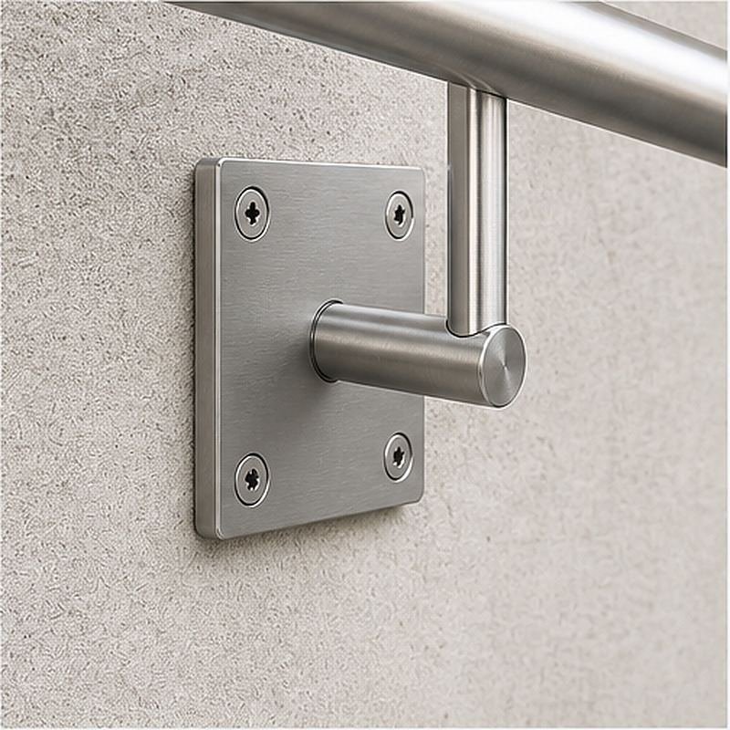 Rectangular Threaded Mounting Plate — Silver appearance