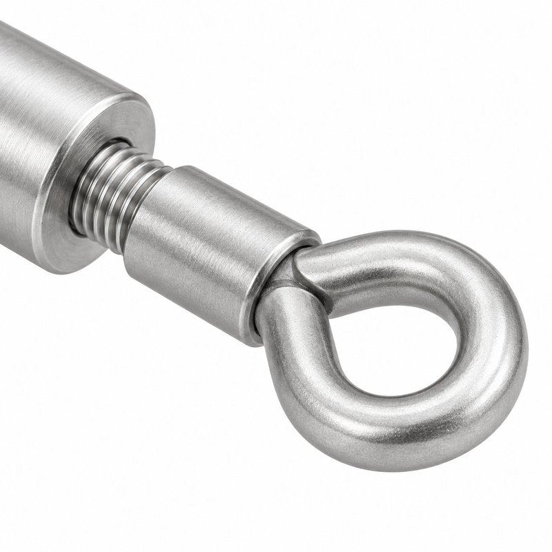 Round Flange Eye Cable Anchor — Matte silver appearance