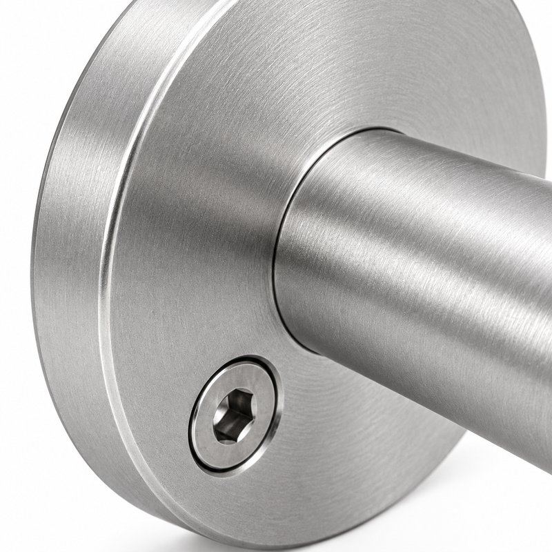 Round Flange Eye Cable Anchor — Matte silver appearance