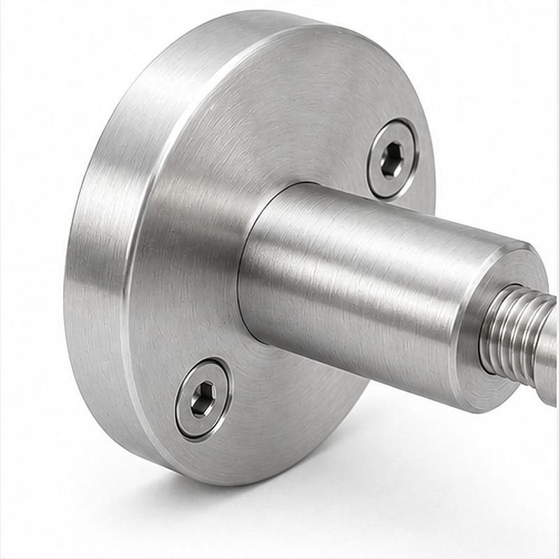 Round Flange Eye Cable Anchor — Silver appearance