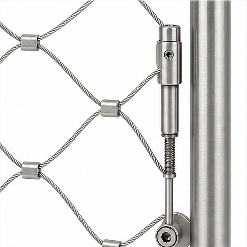 Round Post Cable Mesh Frame — Silver appearance