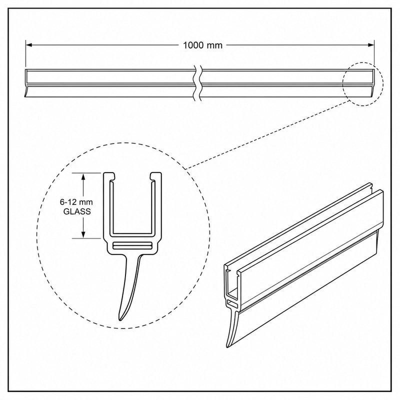 Shower Door Bottom Seal Strip