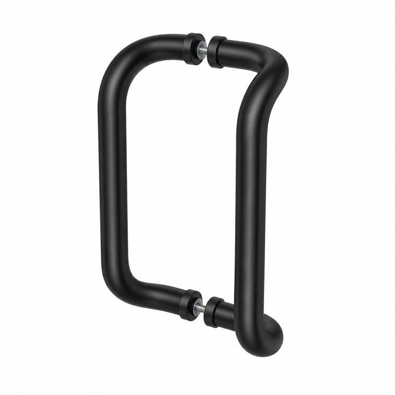 Matte Black Back-to-Back Shower Door Handle — Finish Concept