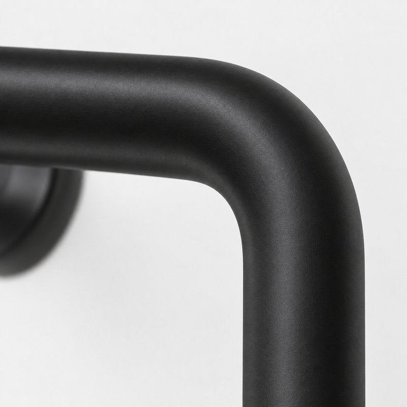 Matte Black Back-to-Back Shower Door Handle — Finish Concept