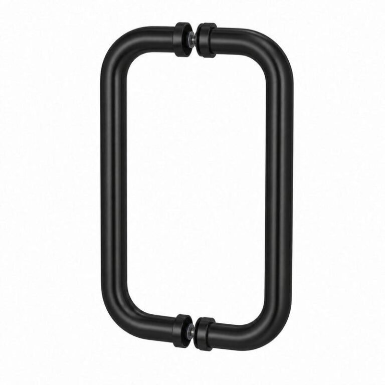 Matte Black Back-to-Back Shower Door Handle — Finish Concept