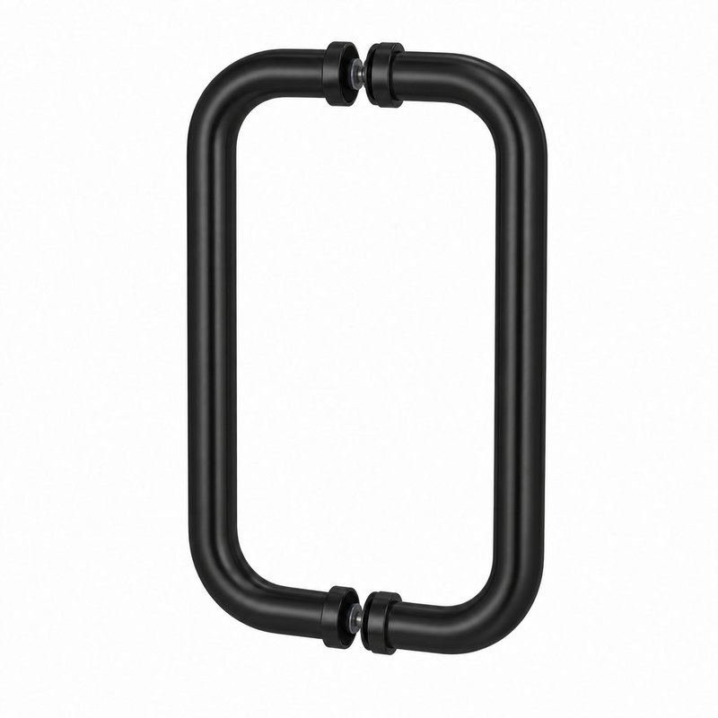 Matte Black Back-to-Back Shower Door Handle — Finish Concept