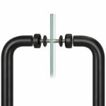 Matte Black Back-to-Back Shower Door Handle — Finish Concept