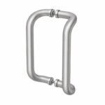 Matte Silver Back-to-Back Shower Door Handle — Finish Concept