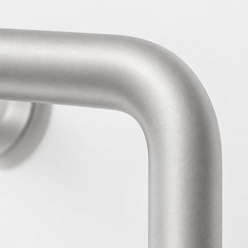 Matte Silver Back-to-Back Shower Door Handle — Finish Concept