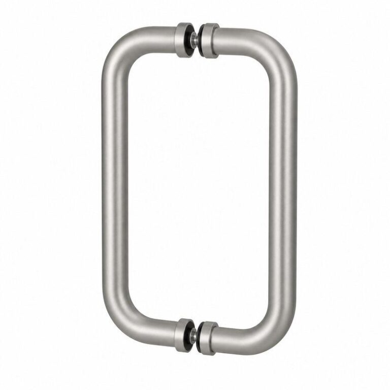Matte Silver Back-to-Back Shower Door Handle — Finish Concept