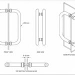 Matte Silver Back-to-Back Shower Door Handle — Finish Concept