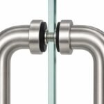 Matte Silver Back-to-Back Shower Door Handle — Finish Concept
